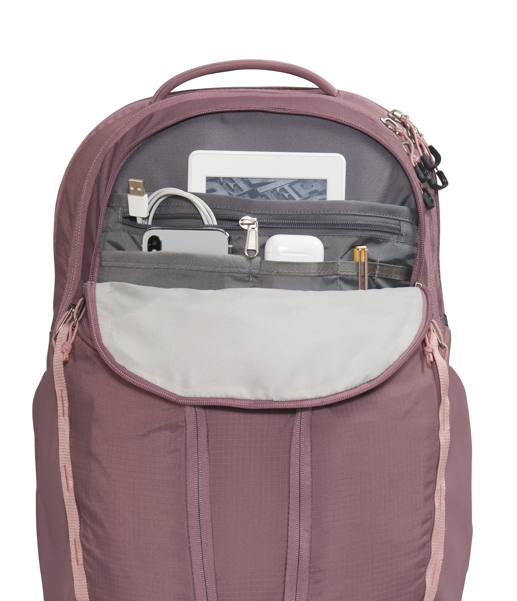 Foto 6 pulgar | Mochila The North Face Surge Commuter Fawn Gris/rosa Para Mujer - Venta Internacional.