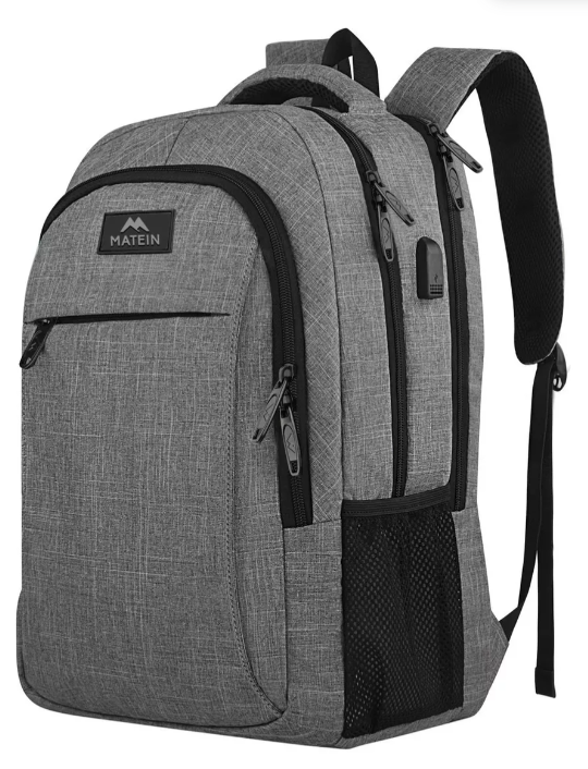 Foto 2 pulgar | Mochila para Laptop 15.6 " Antirrobo e Impermeable Matein 1007 Gris