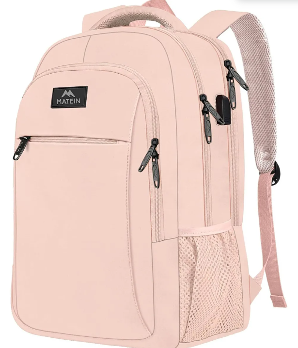Foto 1 | Mochila de Viaje 15.6 Pulgadas Antirrobo e Impermeable Matein 1007 Rosa Brillante Lisa 35 l