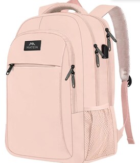 Foto 1 | Mochila de Viaje 15.6 Pulgadas Antirrobo e Impermeable Matein 1007 Rosa Brillante Lisa 35 l