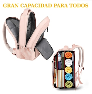 Foto 2 | Mochila de Viaje 15.6 Pulgadas Antirrobo e Impermeable Matein 1007 Rosa Brillante Lisa 35 l