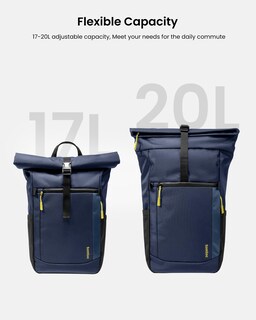 Foto 4 | Mochila Tomtoc Para Portátil Con Tapa Enrollable De 13 A 15,6 Pulgadas, Resistente Al Agua, Color Az - Venta Interna