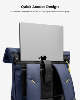 Foto 5 | Mochila Tomtoc Para Portátil Con Tapa Enrollable De 13 A 15,6 Pulgadas, Resistente Al Agua, Color Az - Venta Interna