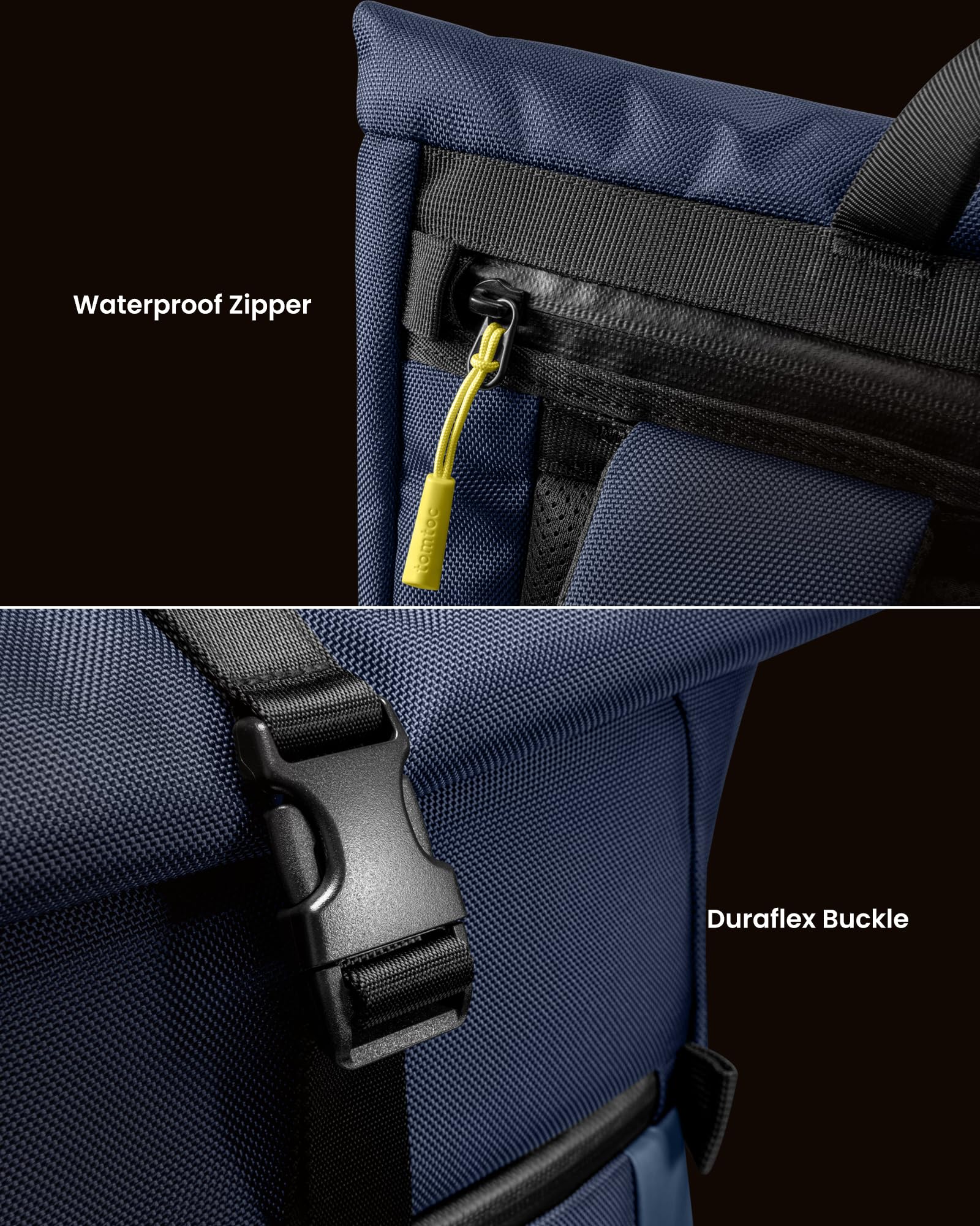 Foto 6 | Mochila Tomtoc Para Portátil Con Tapa Enrollable De 13 A 15,6 Pulgadas, Resistente Al Agua, Color Az - Venta Interna