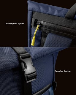Foto 6 | Mochila Tomtoc Para Portátil Con Tapa Enrollable De 13 A 15,6 Pulgadas, Resistente Al Agua, Color Az - Venta Interna