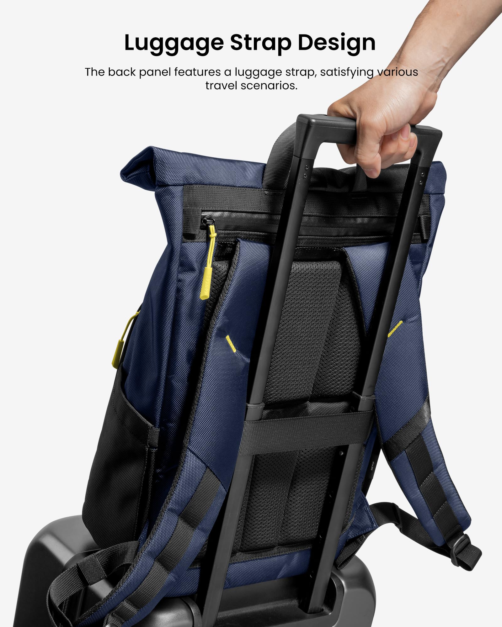 Foto 7 | Mochila Tomtoc Para Portátil Con Tapa Enrollable De 13 A 15,6 Pulgadas, Resistente Al Agua, Color Az - Venta Interna