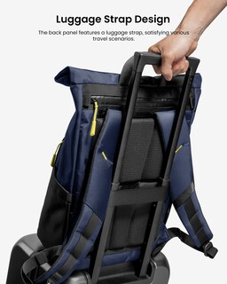Foto 7 | Mochila Tomtoc Para Portátil Con Tapa Enrollable De 13 A 15,6 Pulgadas, Resistente Al Agua, Color Az - Venta Interna