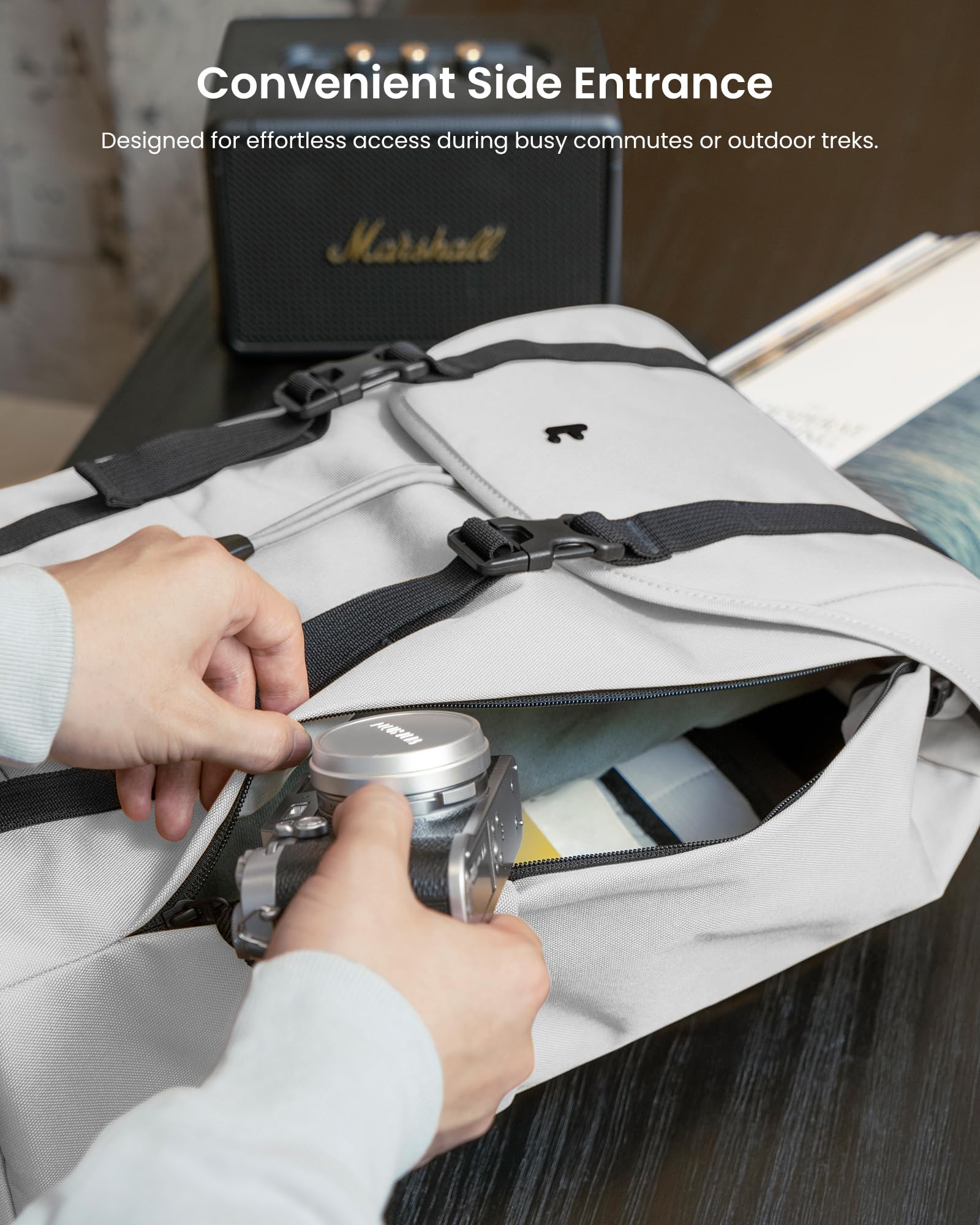 Foto 7 pulgar | Mochila Tomtoc con Solapa para Portátil Gris - Venta Internacional