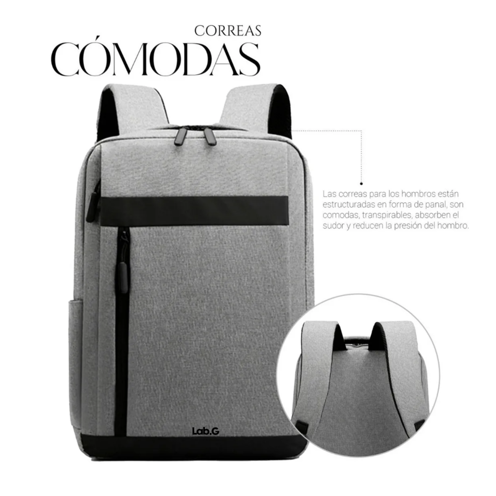 Foto 4 | Mochila Lab.g Porta Laptop Color Gris Claro Con Negro