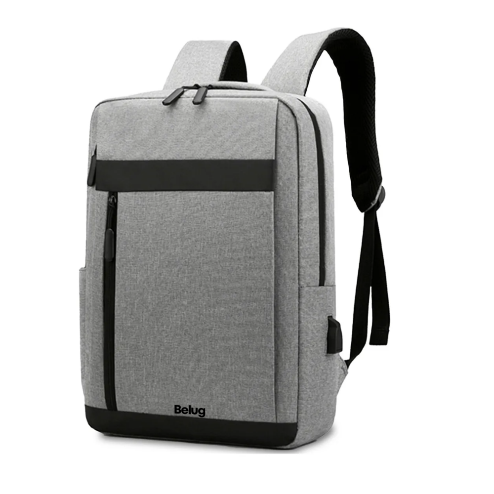 Foto 2 pulgar | Mochila Belug Porta Laptop Color Gris Claro Con Negro