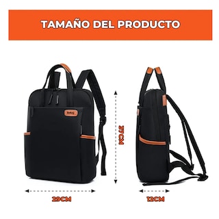 Foto 2 | Mochila Portátil Antirrobo Impermeable Para Laptop Belug, Negro