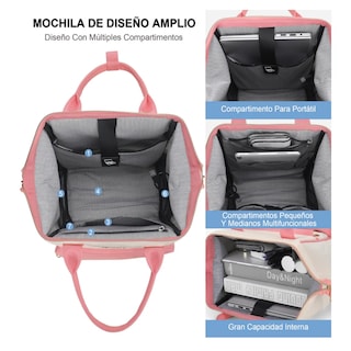 Foto 2 | Mochila Para Laptop Escolar Belug Mochila Impermeable Rosa-blanco
