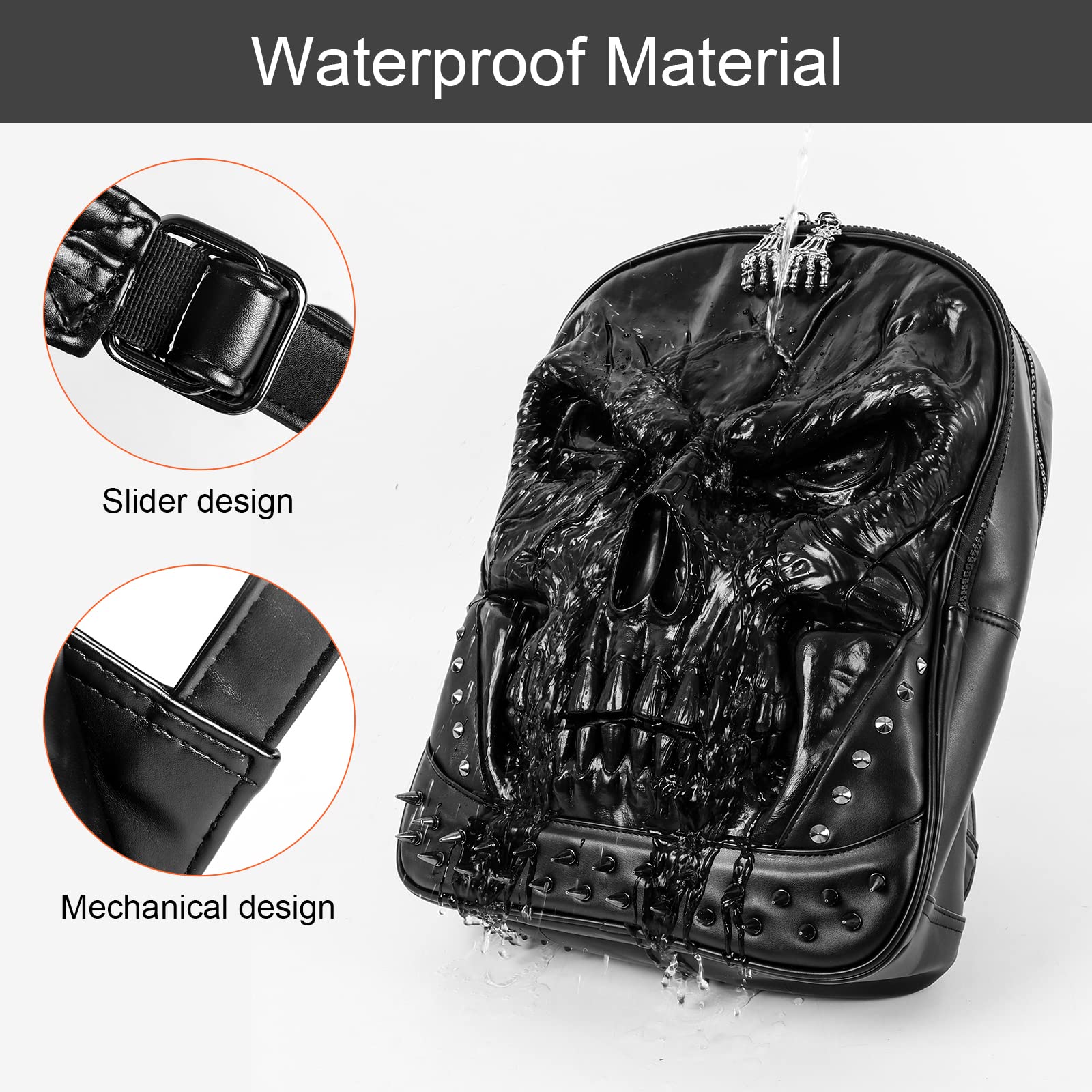 Foto 7 pulgar | Mochila para Laptop Jranter 15.6 Pulgadas con Forma de Calavera - Venta Internacional