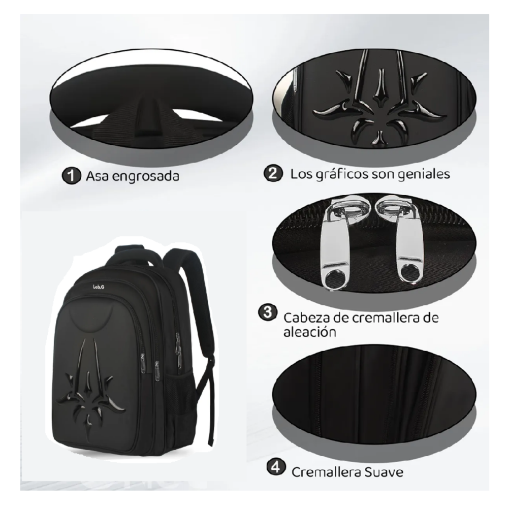 Foto 5 pulgar | Mochila Para Laptop De 17 Pulgadas Gran Capacidad Lab.g, Negro Color:b