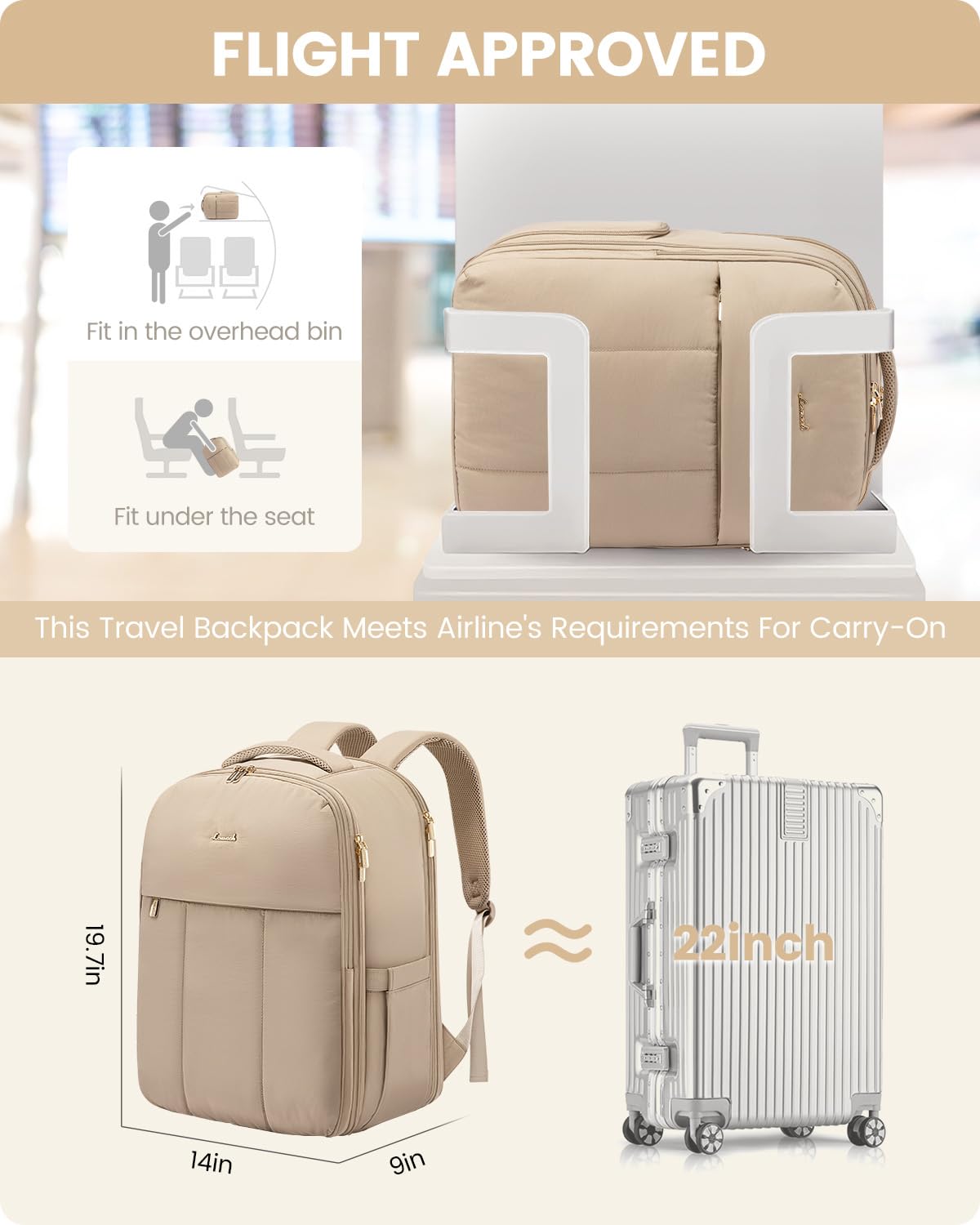 Foto 5 pulgar | Mochila De Viaje Lovevook Para Mujer Con Compartimento Para Zapatos 50l - Venta Internacional.