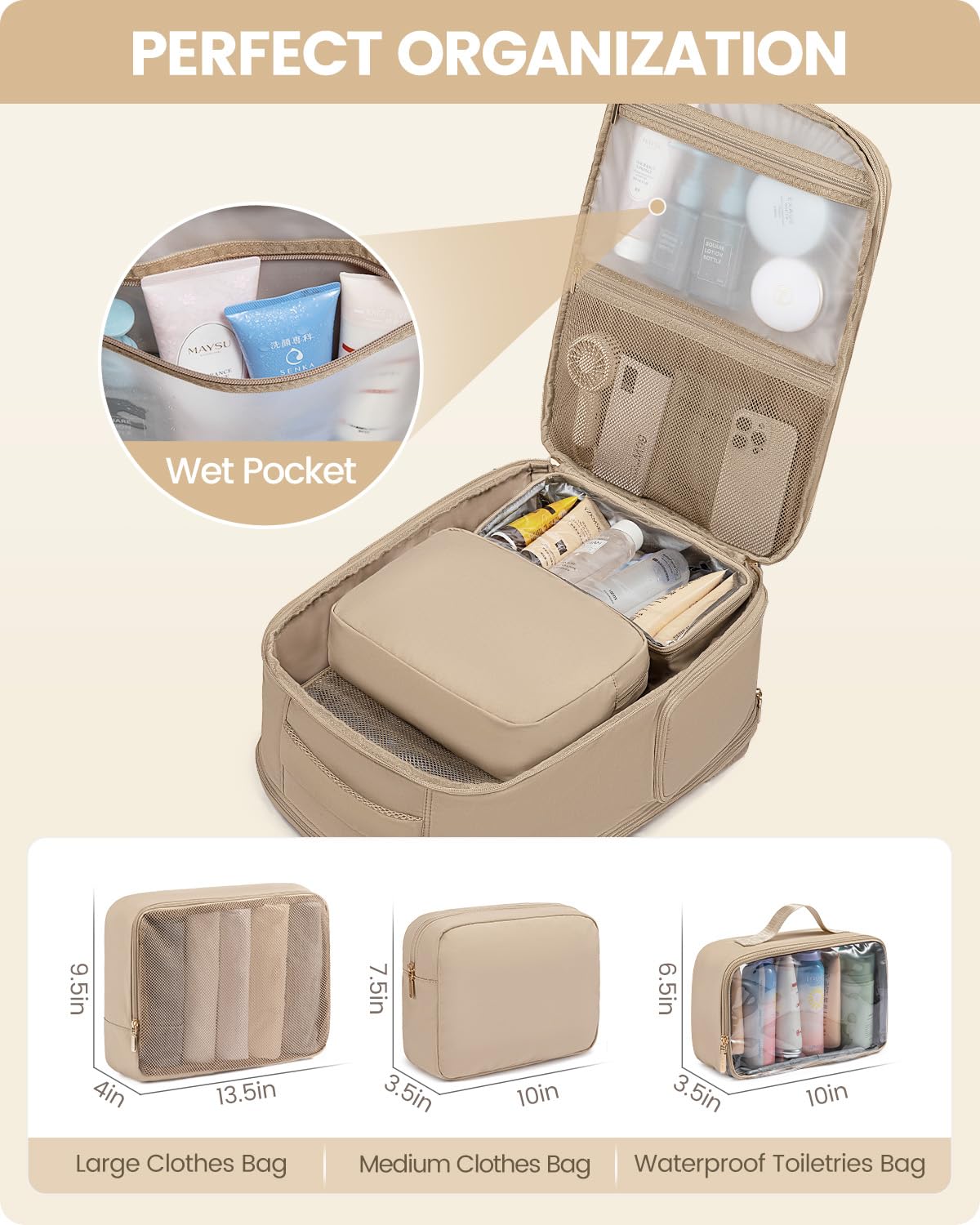 Foto 7 pulgar | Mochila De Viaje Lovevook Para Mujer Con Compartimento Para Zapatos 50l - Venta Internacional.