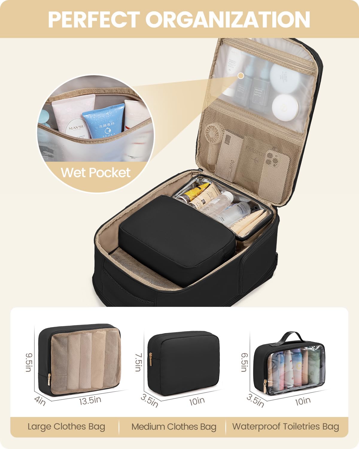 Foto 6 | Mochila De Viaje Lovevook Para Mujer Con Compartimento Para Zapatos 50l - Venta Internacional.