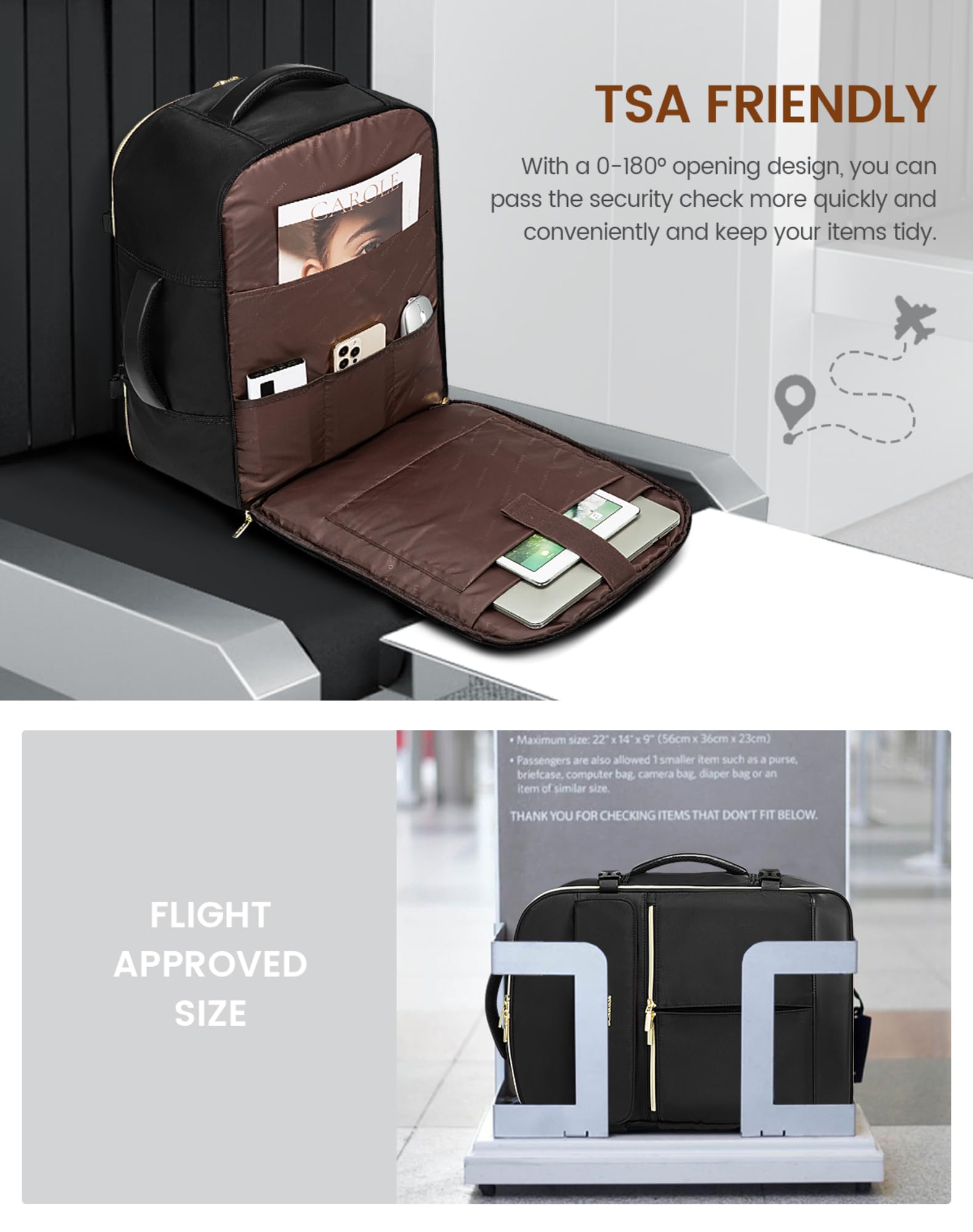 Foto 3 pulgar | Mochila De Viaje Lovevook 40l Para Portátil Impermeable De 17,3'' Para Mujer - Venta Internacional.