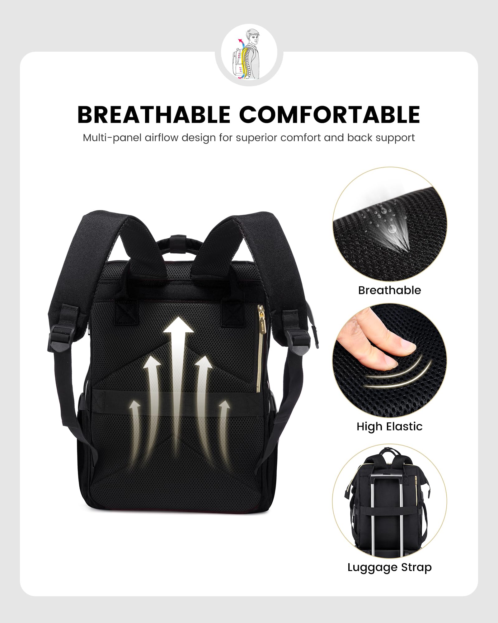 Foto 8 pulgar | Mochila Para Portátil Lovevook Para Mujer De 15.6 Pulgadas Resistente Al Agua - Venta Internacional.