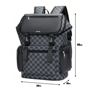 Foto 3 | Mochila De Viaje De Negocios Antirrobo Para Para Lap Lab.g, Negro Gris Tartan