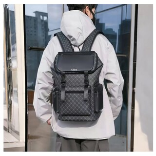 Foto 2 | Mochila De Viaje De Negocios Antirrobo Para Para Lap Lab.g, Negro Gris Rombos