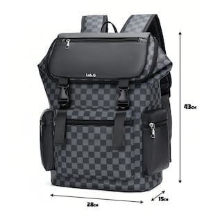 Foto 3 | Mochila De Viaje De Negocios Antirrobo Para Para Lap Lab.g, Negro Gris Rombos