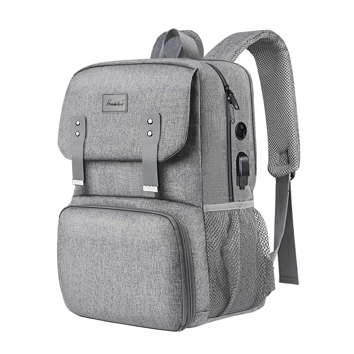 Foto 2 pulgar | Mochila Para Laptop 15.6p Con Lonchera Lab.g Gris