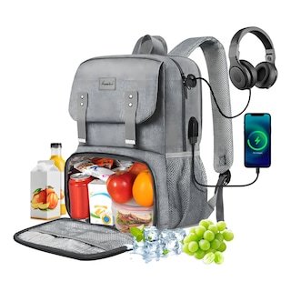 Foto 2 | Mochila Para Laptop 15.6p Con Lonchera Lab.g Gris