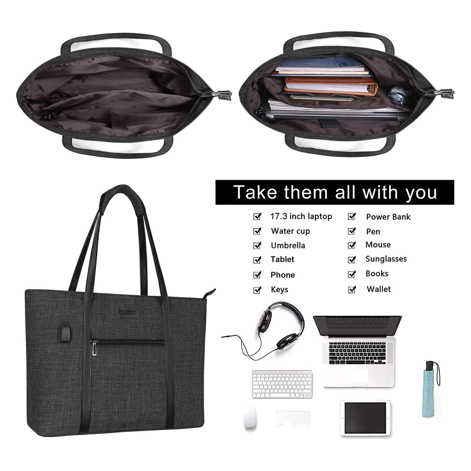 Foto 5 pulgar | Bolsa para Portátil Mosiso con Puerto Usb - Venta Internacional