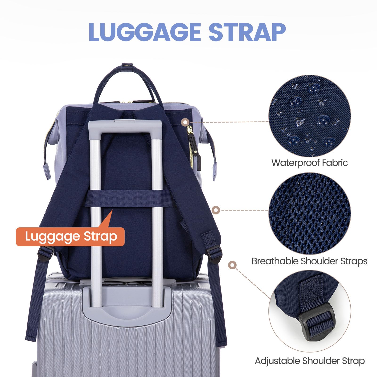 Foto 4 | Mochila para Laptop 15.6 Pulgadas Lovevook-Venta Internacional