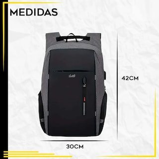 Foto 3 | Mochila De Gran Capacidad Antirrobo Para Laptop Cargador Usb Lab.g Gris