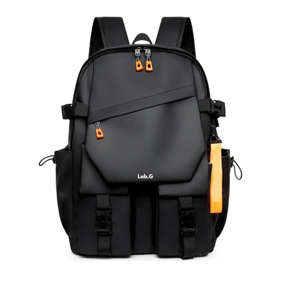 Foto 1 | Mochila Para Laptop Impermeable Lab.g,  Bolsa Negro Detalles Naranja