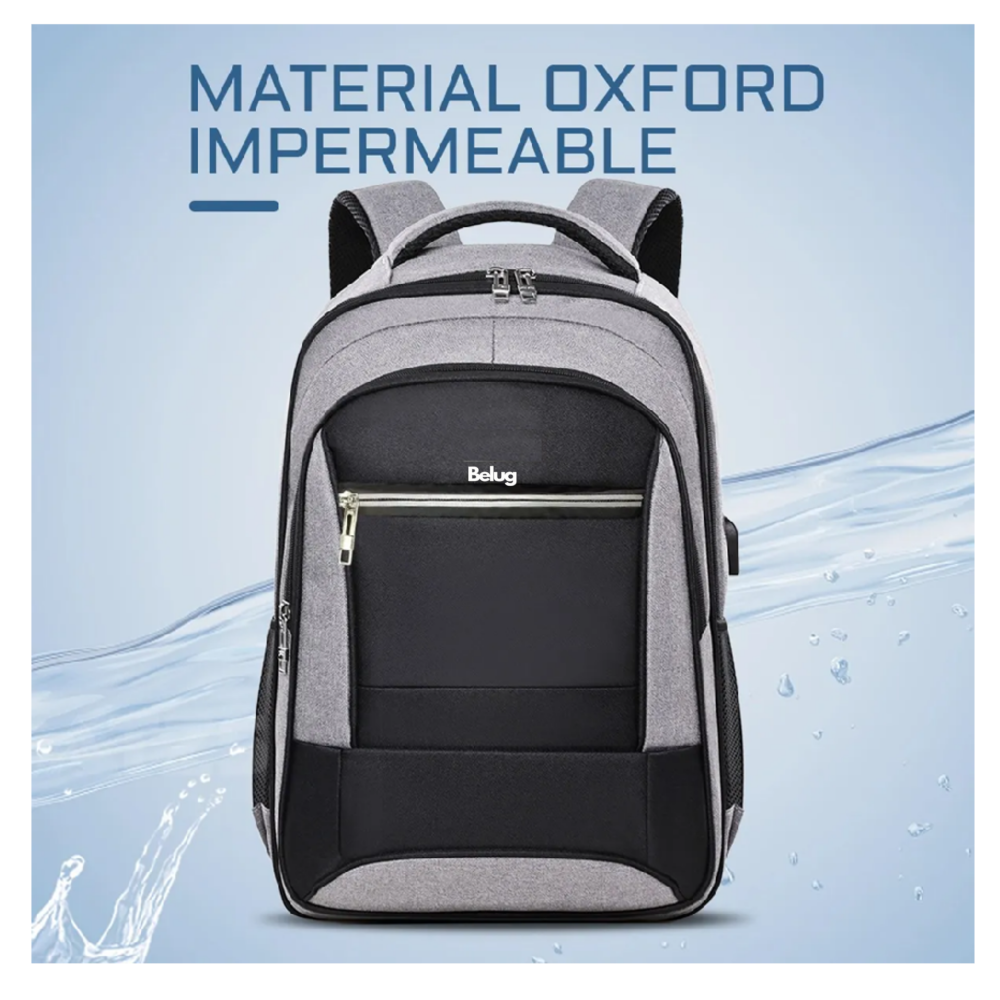 Foto 4 | Mochila De Viaje Laptop Gran Capacidad Belug, Negro Gris