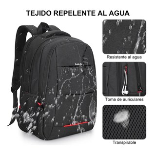 Foto 5 | Mochila Para Laptop Antirrobo Lab.g, Negro Detalle Rojo