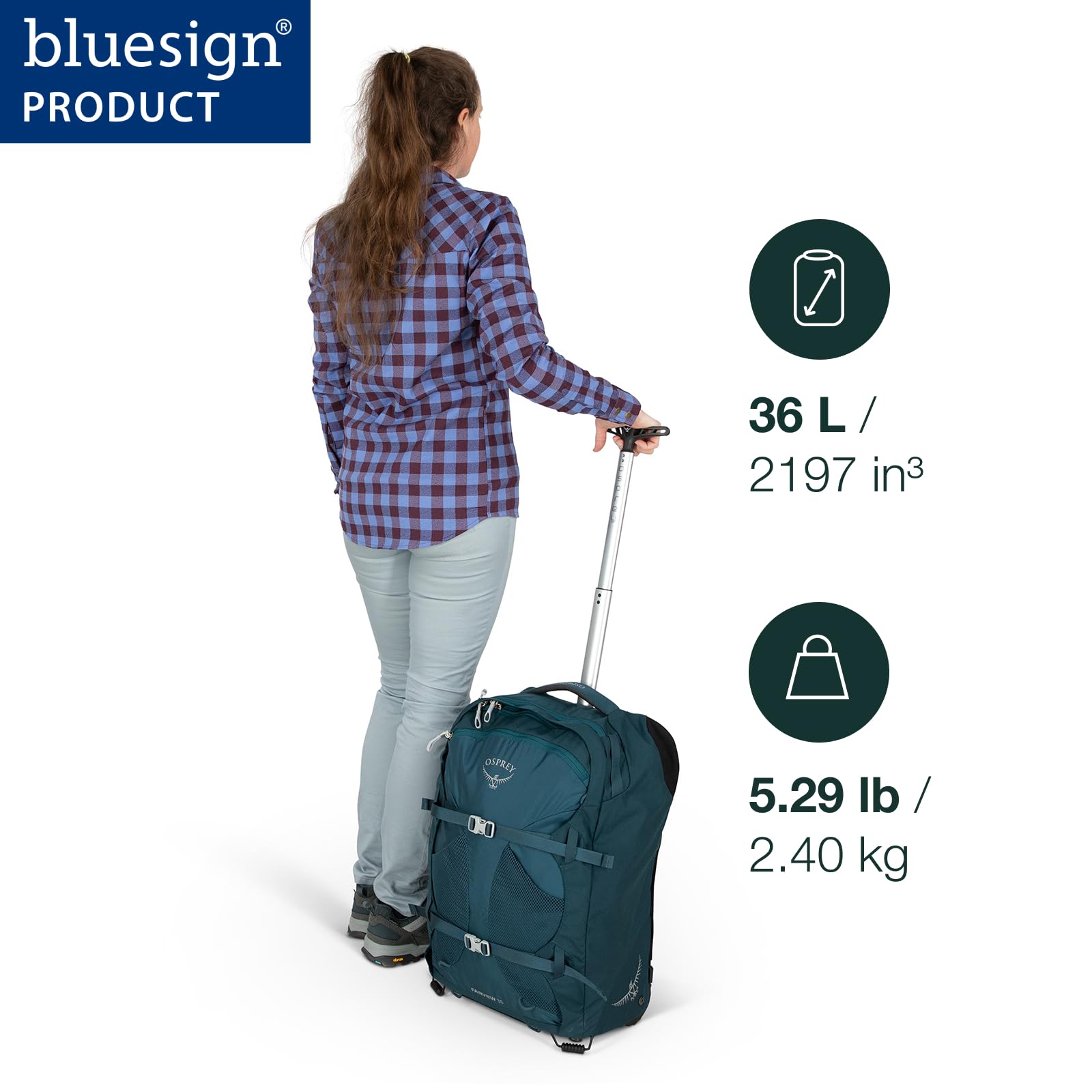 Foto 3 pulgar | Paquete De Viaje Con Ruedas Osprey Fairview 36l Para Mujer - Azul - Venta Internacional.