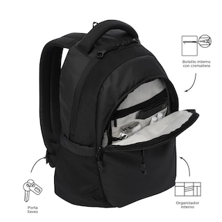 Foto 3 | Mochila para Laptop 14 Pulgadas Totto Negra