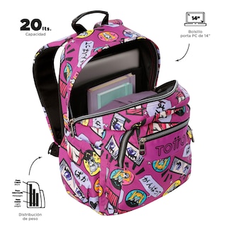 Foto 4 | Mochila para Laptop de 14 Pulgadas Totto Rosa