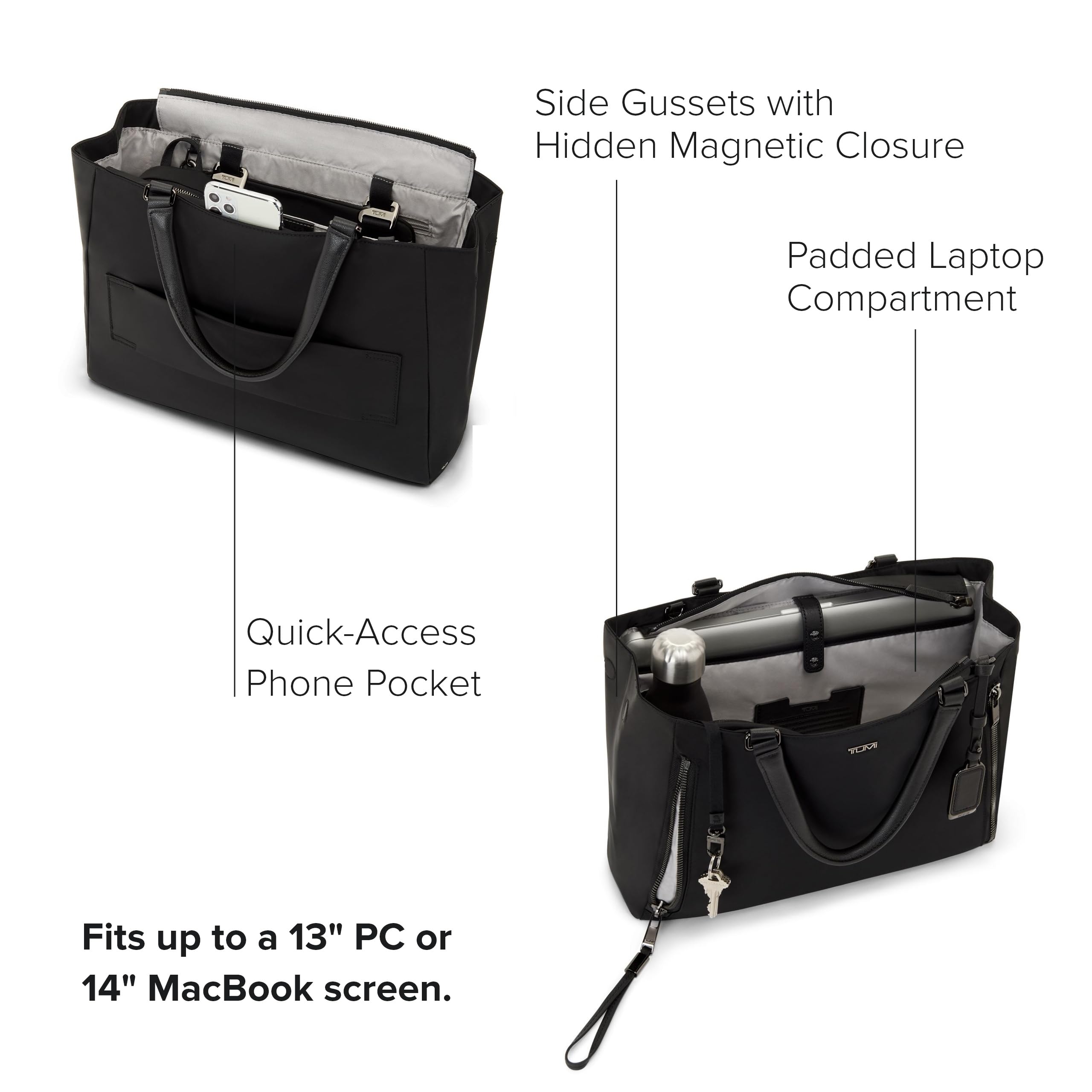 Foto 3 | Bolsa De Mano Tumi Voyageur Valetta Large De Nailon Negro Y Plomizo - Venta Internacional.