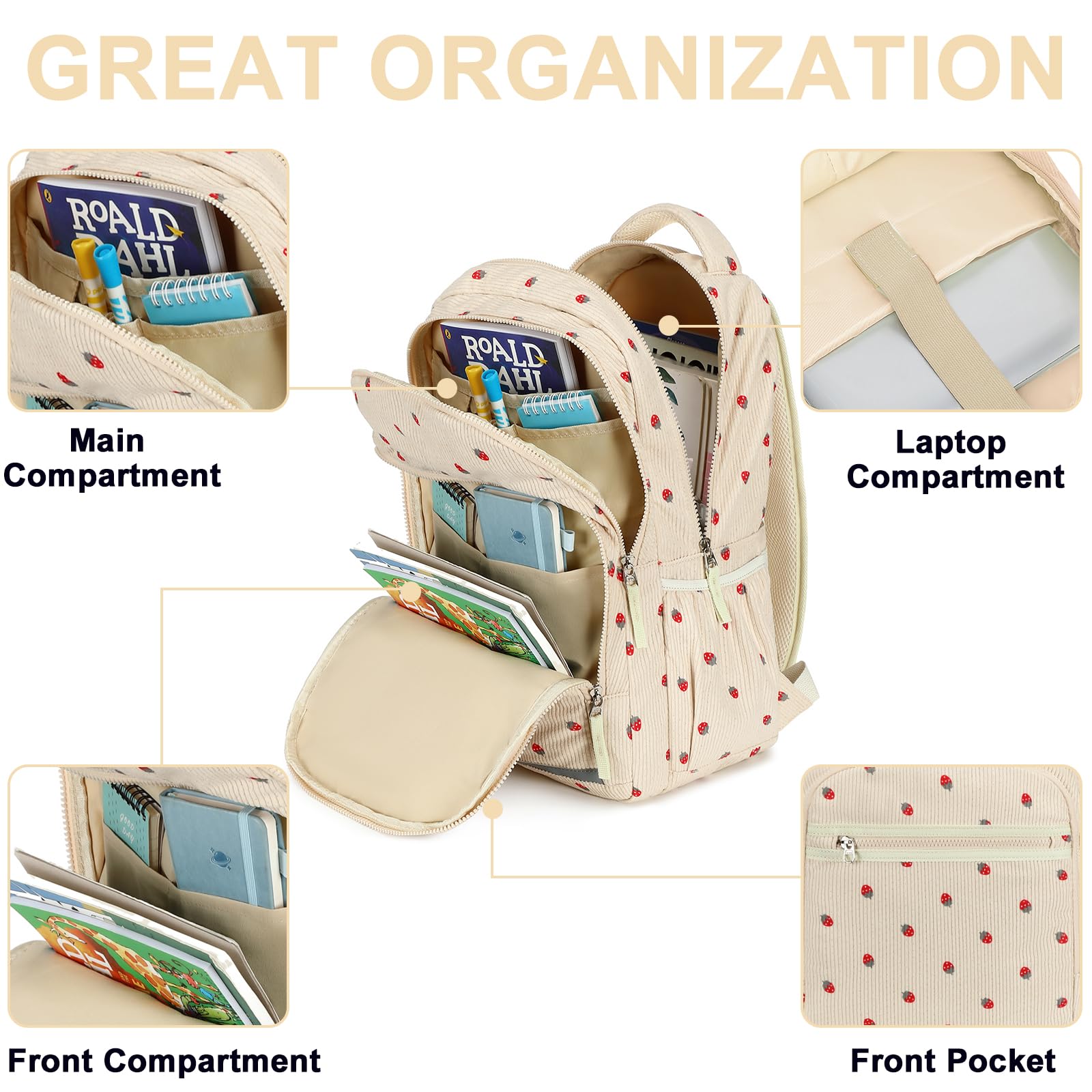Foto 5 pulgar | Mochila Bluboon Para Mujer Con Puerto Usb Para Portátil De 15 6 Pulgadas - Venta Internacional.