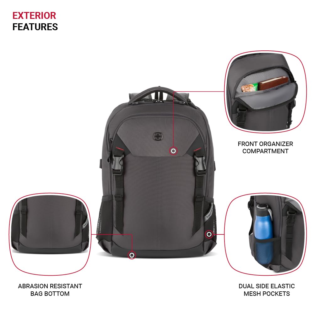 Foto 3 | Mochila Swissgear Civic Pro Para Portátil 16'' Gris - Venta Internacional.