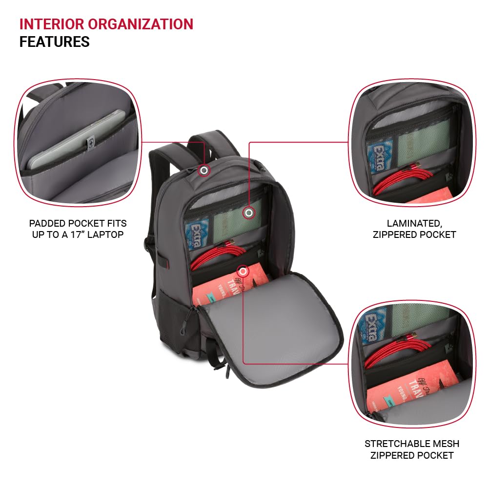 Foto 4 | Mochila Swissgear Civic Pro Para Portátil 16'' Gris - Venta Internacional.