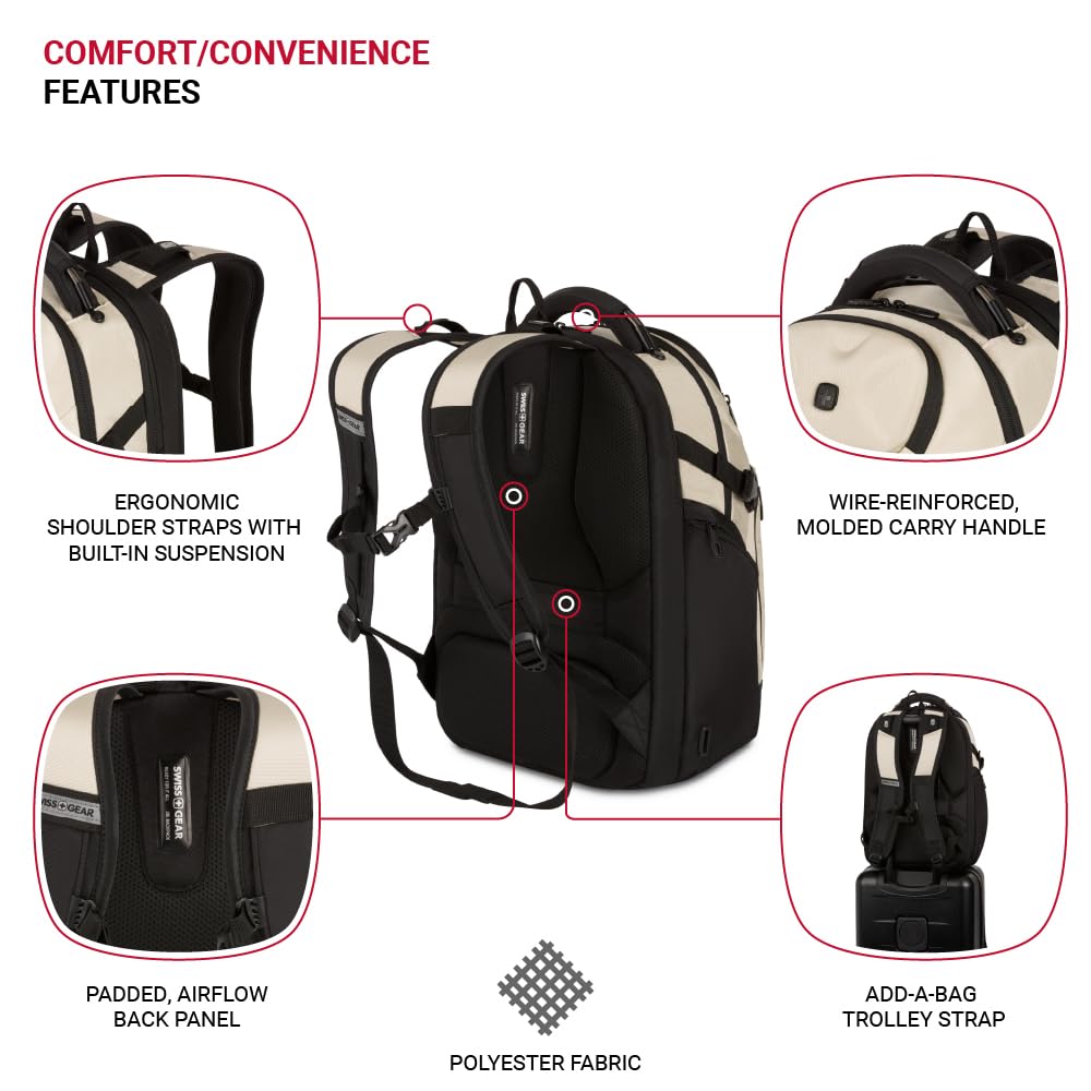 Foto 2 | Mochila Swissgear Endure Vintage Khaki Para Portátil De 17 Pulgadas - Venta Internacional.
