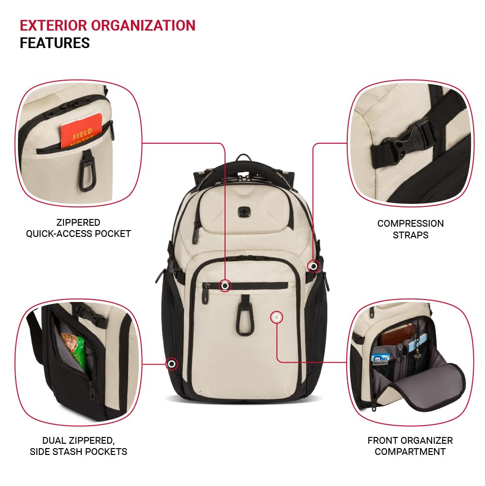 Foto 4 pulgar | Mochila Swissgear Endure Vintage Khaki Para Portátil De 17 Pulgadas - Venta Internacional.