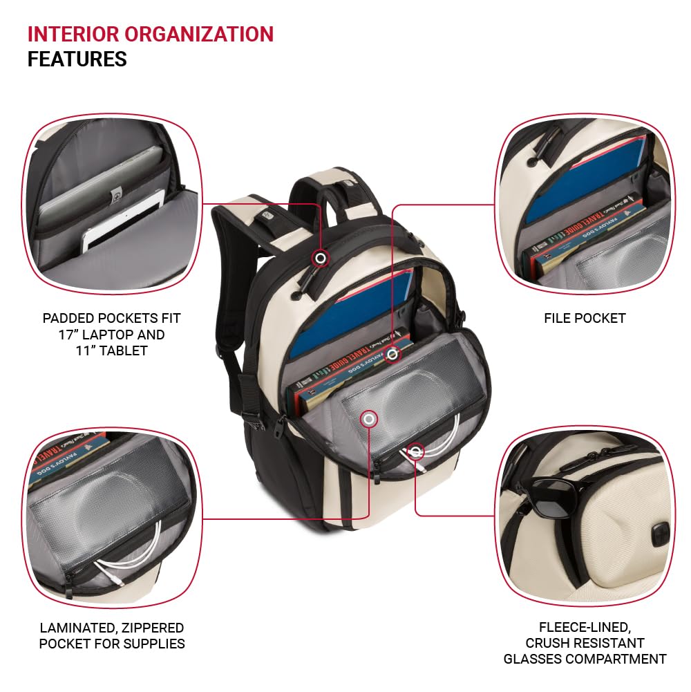 Foto 5 pulgar | Mochila Swissgear Endure Vintage Khaki Para Portátil De 17 Pulgadas - Venta Internacional.