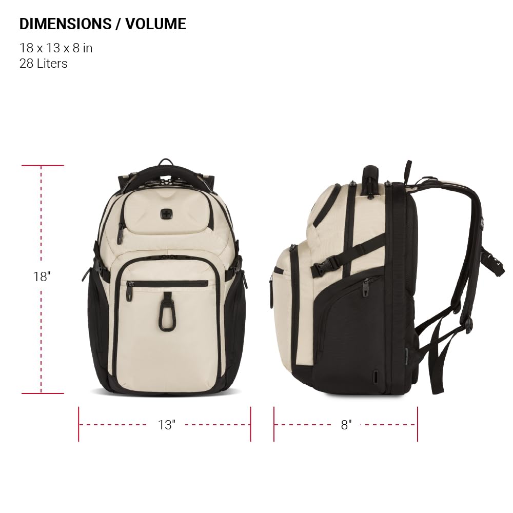 Foto 6 pulgar | Mochila Swissgear Endure Vintage Khaki Para Portátil De 17 Pulgadas - Venta Internacional.