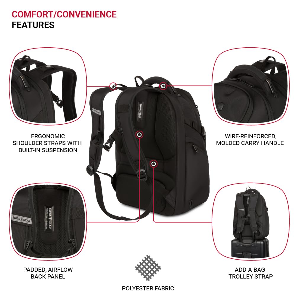 Foto 3 pulgar | Mochila Swissgear Endure Para Portátil 17'' Negra - Venta Internacional.