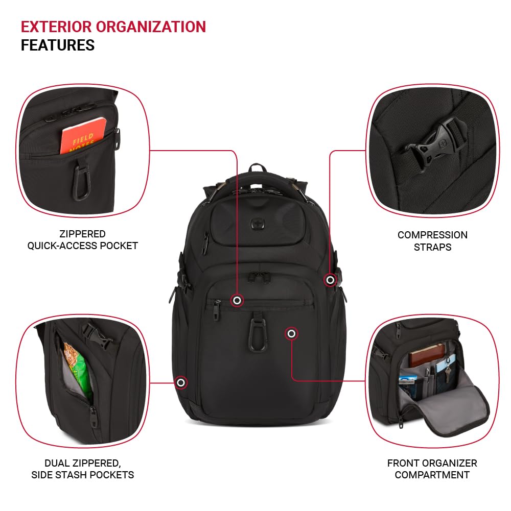 Foto 3 | Mochila Swissgear Endure Para Portátil 17'' Negra - Venta Internacional.