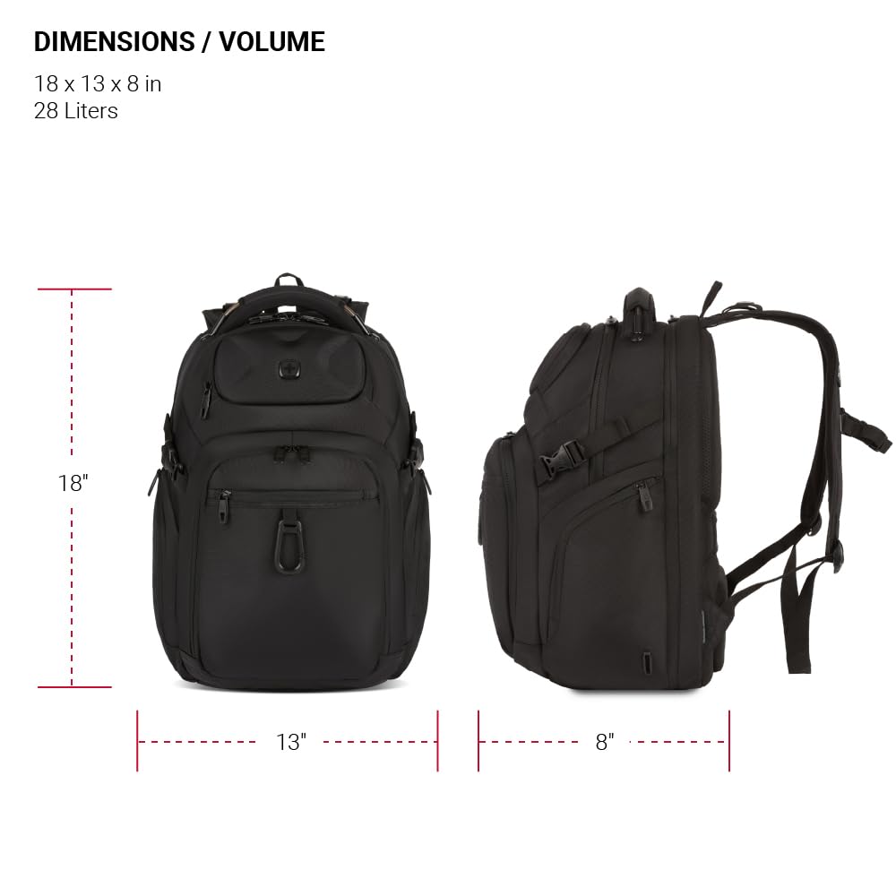 Foto 6 pulgar | Mochila Swissgear Endure Para Portátil 17'' Negra - Venta Internacional.