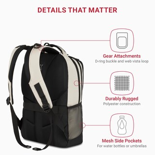 Foto 3 | Mochila Para Portátil Swissgear Cecil 5505 Para 16 Pulgadas Color Crema Y Negro - Venta Internacional.
