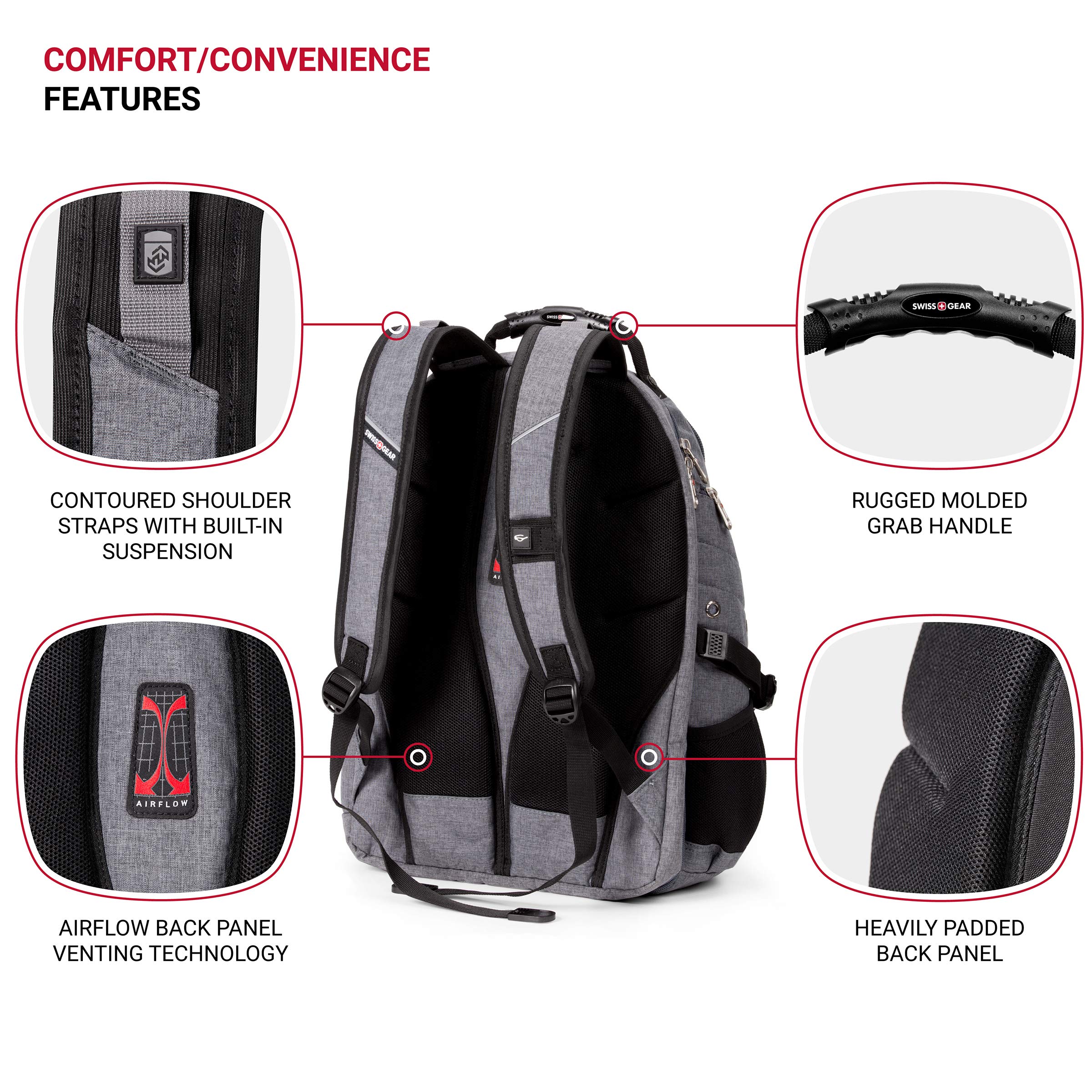Foto 3 pulgar | Mochila Para Portátil Swissgear 1900 Scansmart Tsa 17 Heather Grey - Venta Internacional.